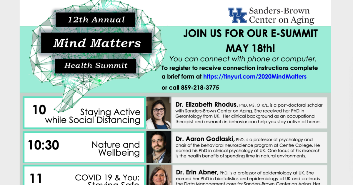 12th annual SandersBrown Health Summit Going Virtual UKNow
